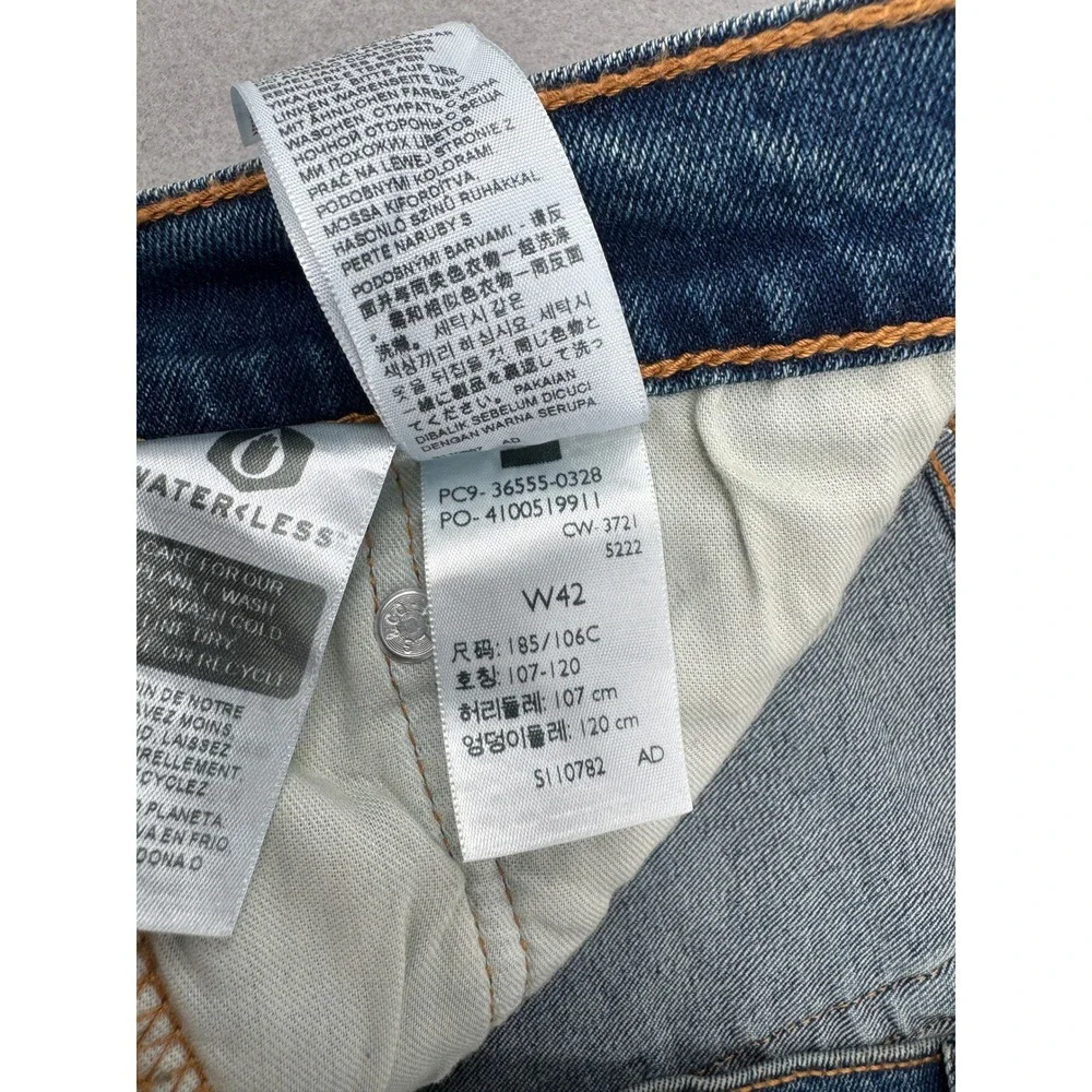 NWT Levis 511 Slim Shorts Mens 42 Blue Denim Cut Off Raw Hem Stretch Streetwear